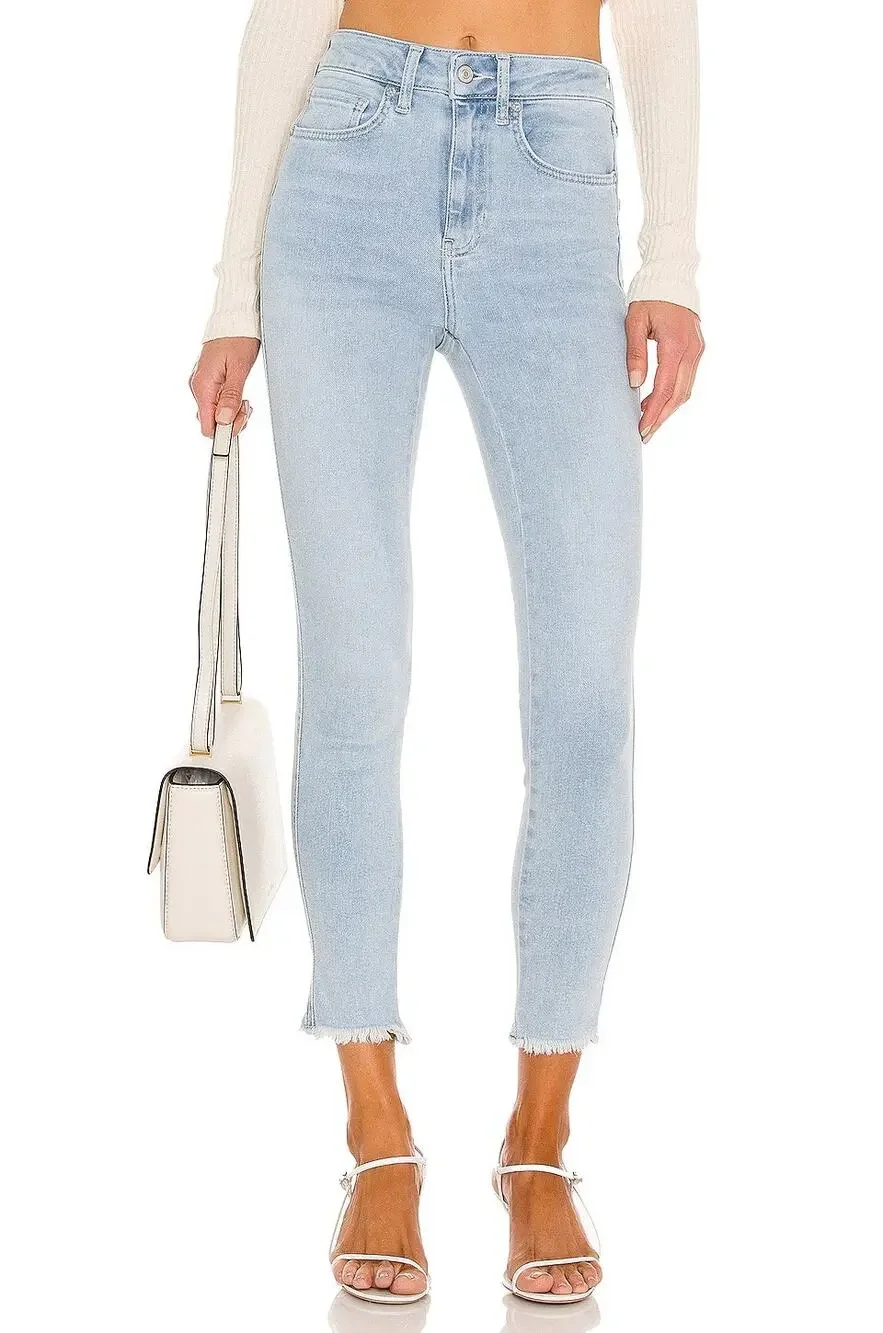 We the Free People NWT High Rise Raw Hem Light Wash Jeggings Skinny Jeans